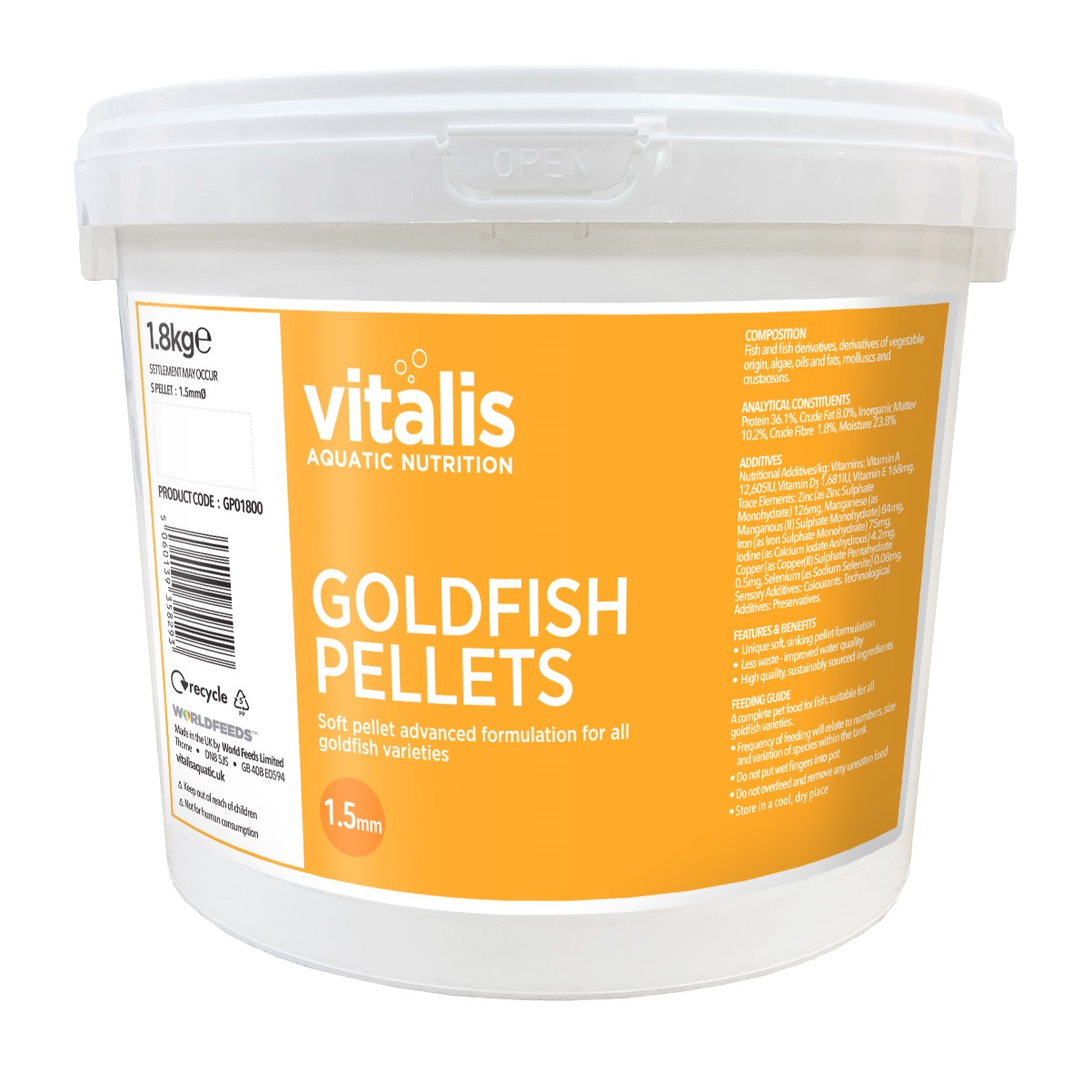 GOLDFISH PELLET S 1,8kg