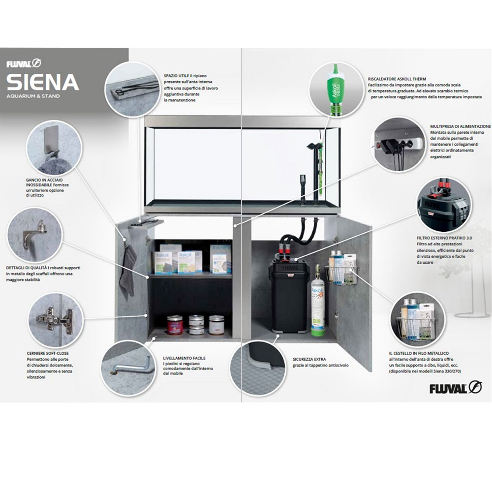 ASKOLL FLUVAL SIENA 270 COMPLETE With support