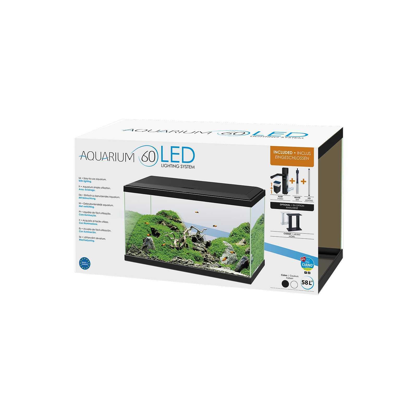 CIANO AQUA 60 LED NERO senza riscaldatore